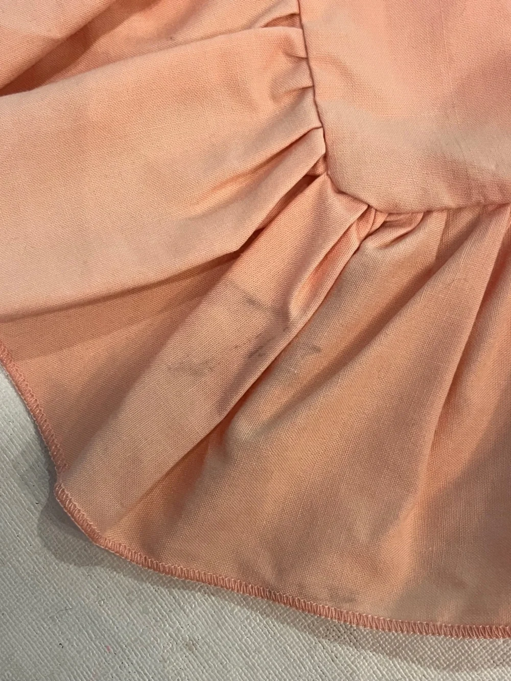 Vintage peach ruffled
